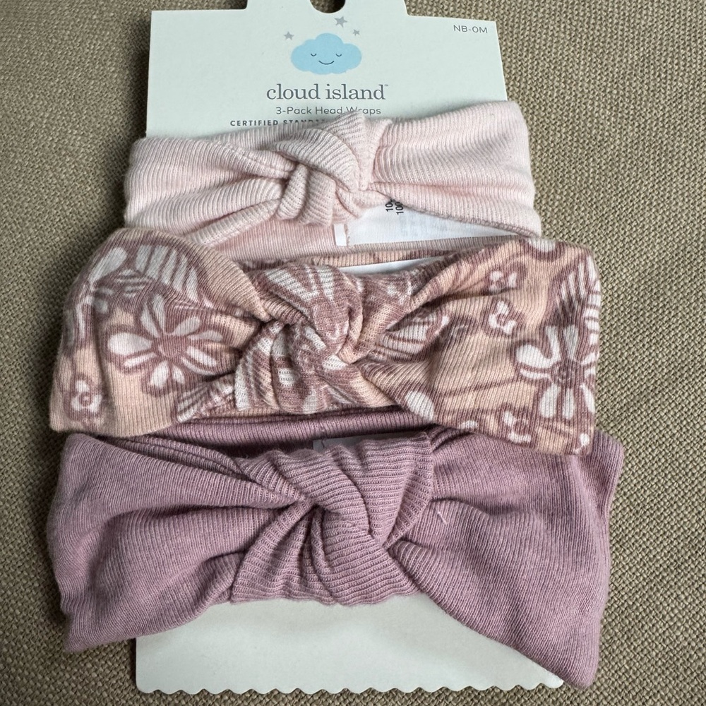 Cloud Island Pink Hair Accessories Set with Knotted Bow Design